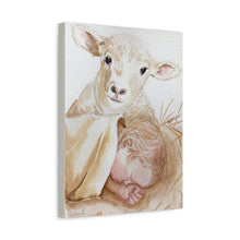 Load image into Gallery viewer, Baby Jesus and the lamb, canvas