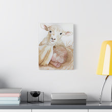 Load image into Gallery viewer, Baby Jesus and the lamb, canvas