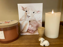 Load image into Gallery viewer, Baby Jesus and the lamb, canvas