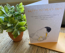 Load image into Gallery viewer, Mother's day card, mama bird sheltering her baby chick