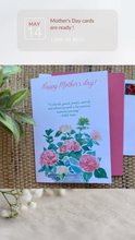 Load image into Gallery viewer, Hydrangea set of cards: Thank you, Happy Birthday and Mother’s Day cards
