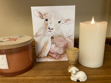 Load image into Gallery viewer, Baby Jesus and the lamb canvas
