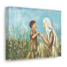 Load image into Gallery viewer, Jesus offering a flower to Mary, Canvas
