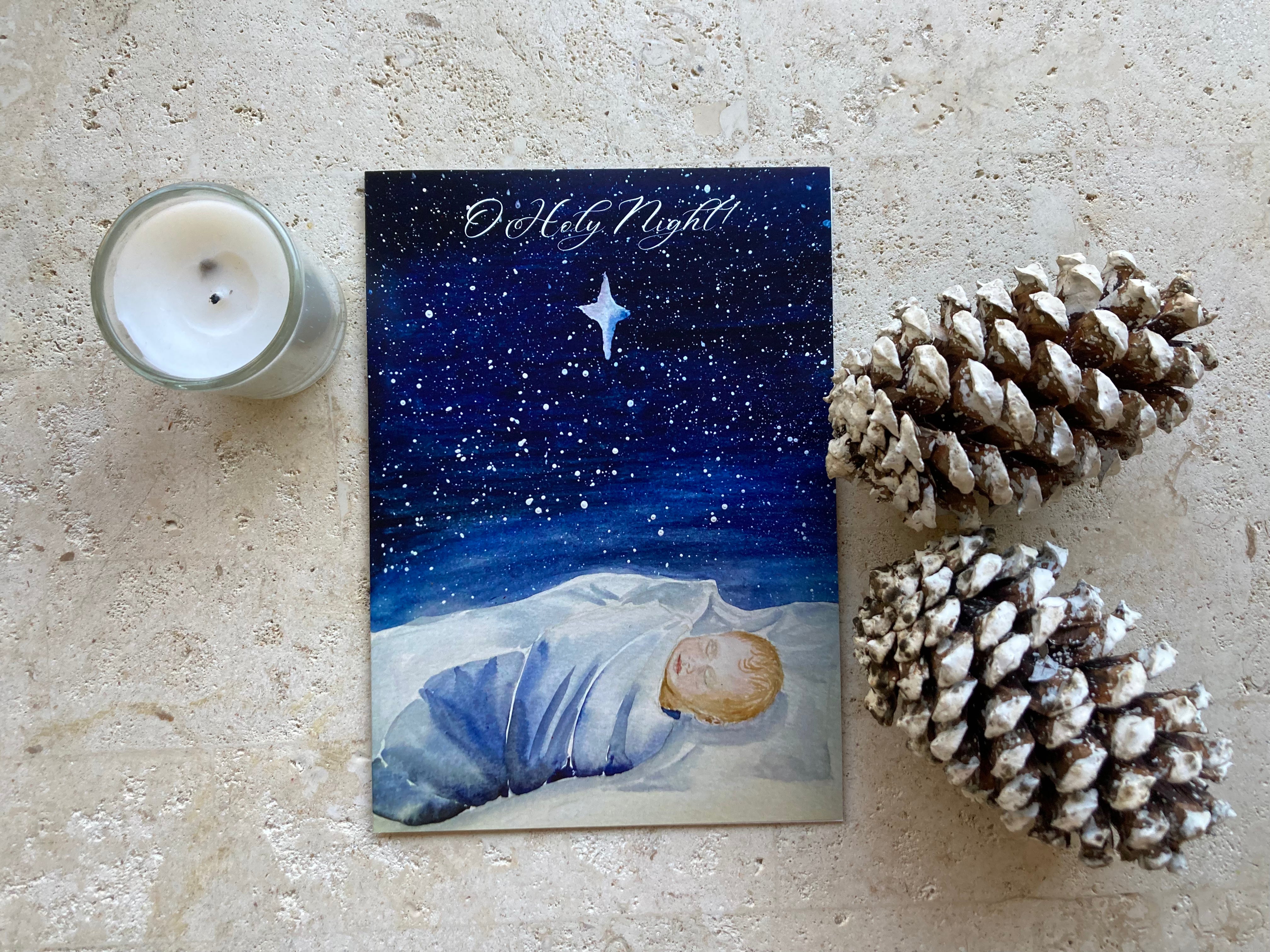 Christmas card, Baby Jesus (individual, pack of 3, 5 or 10)